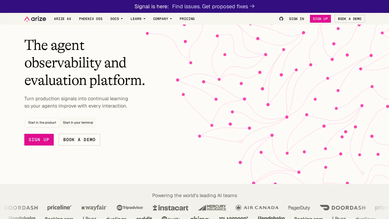 Arize AI — скриншот