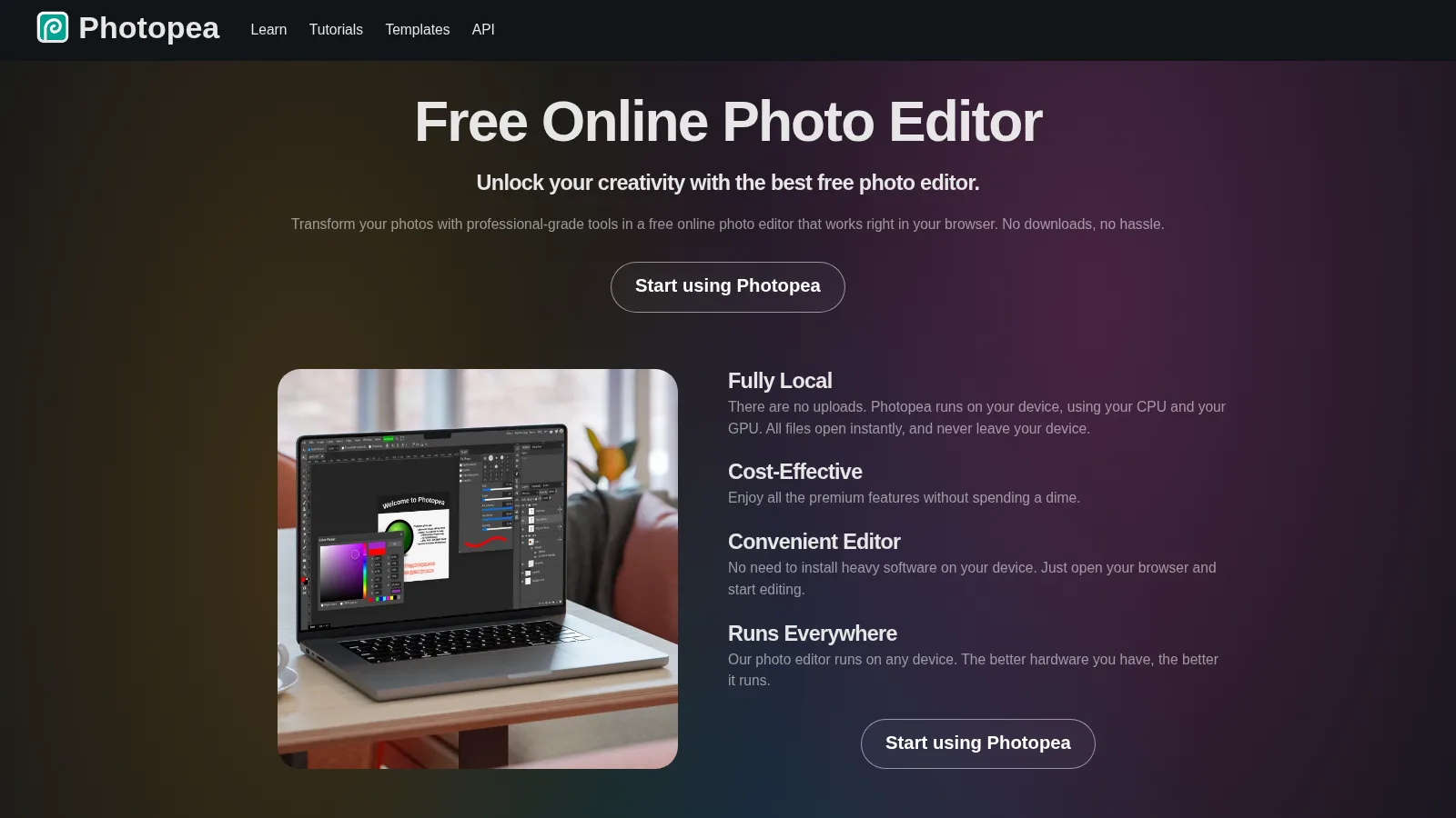 Photopea AI — скриншот