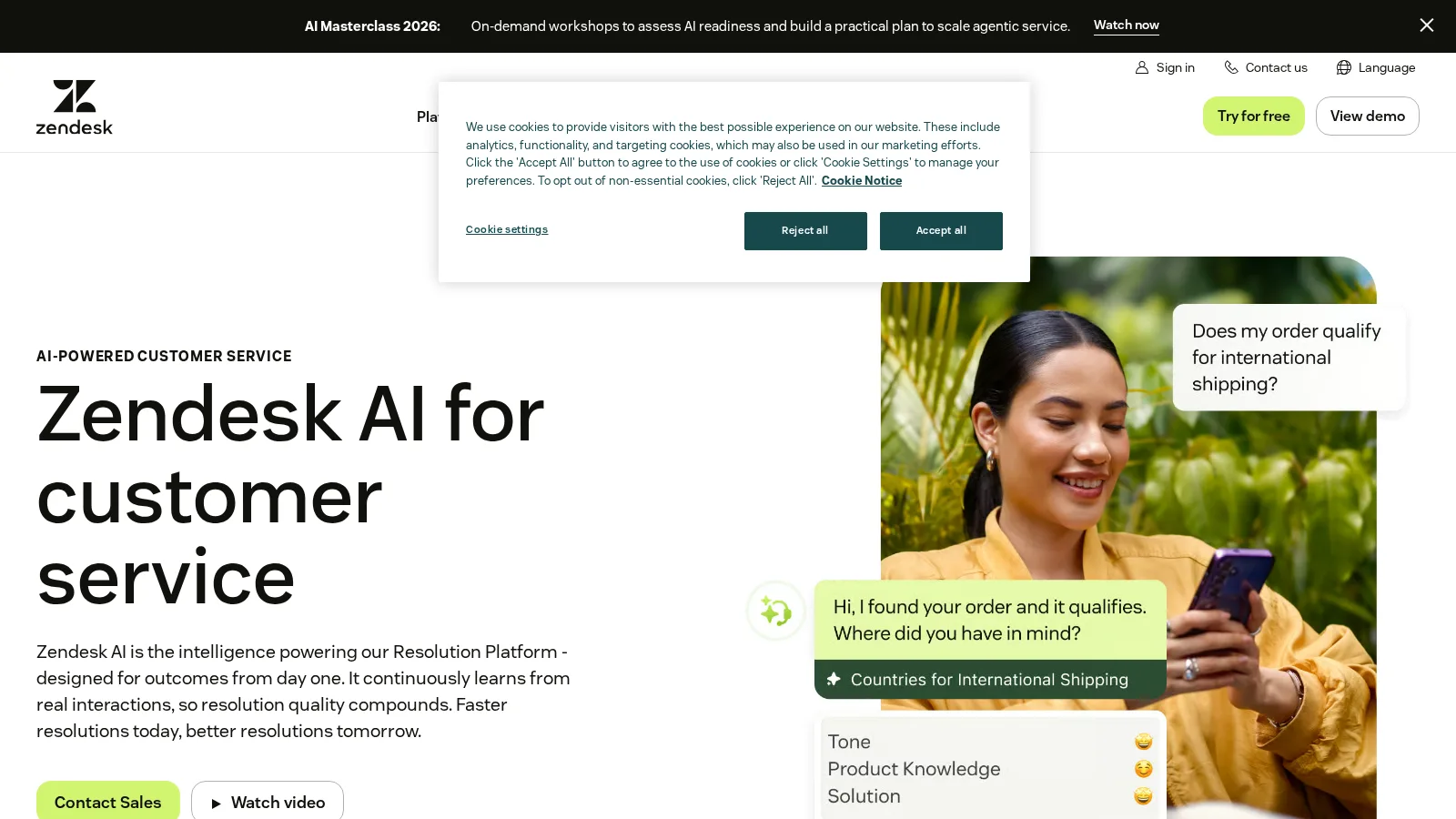 Zendesk AI — скриншот